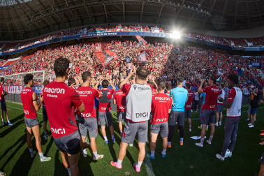 El osasunismo se conjuró este viernes, 22 de mayo, en el estadio de El Sadar para apoyar a los suyos antes del vital encuentro de última jornada contra el Getafe