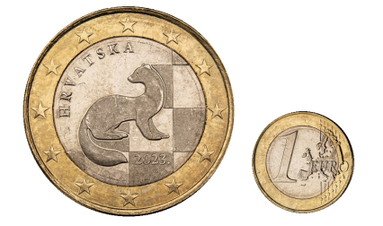 Cara nacional y común de la moneda de 1 euro de Croacia