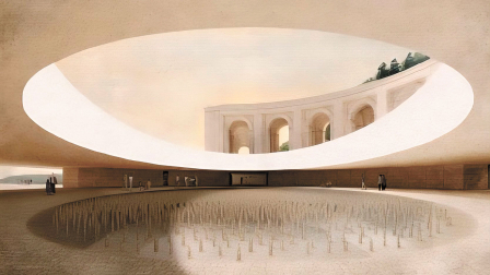 Propuesta presentada al concurso para la resignificación de Cuelgamuros por Pereda-Pérez Arquitectos en 2025