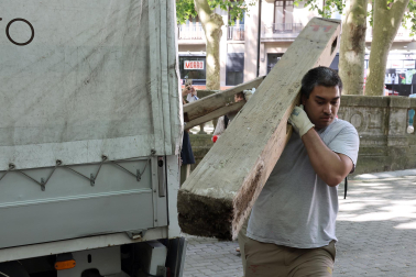 Comienzan los trabajos de colocación del vallado del encierro