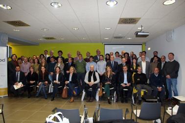 ABRIL DE 2018. Representantes de las empresas integradas en el Clúster Agroalimentario de Navarra presentado ayer en la CAT de Tudela