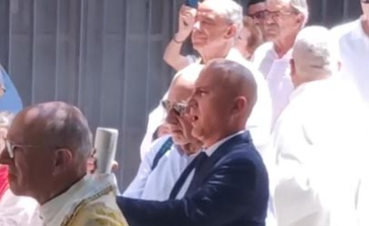 Interpretación del Panis Angelicus a la llegada a San Lorenzo de la procesión del Corpus Christi