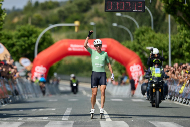 Foto de la maratón P2P de patinaje Pamplona-Puente la Reina.