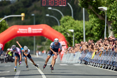 Foto de la maratón P2P de patinaje Pamplona-Puente la Reina.