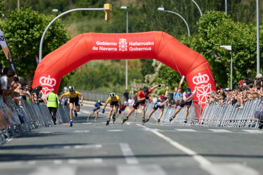 Foto de la maratón P2P de patinaje Pamplona-Puente la Reina.