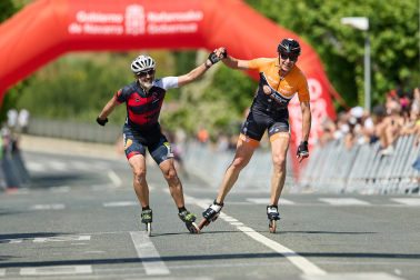 Foto de la maratón P2P de patinaje Pamplona-Puente la Reina.