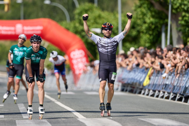 Foto de la maratón P2P de patinaje Pamplona-Puente la Reina.