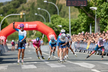 Foto de la maratón P2P de patinaje Pamplona-Puente la Reina.
