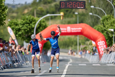 Foto de la maratón P2P de patinaje Pamplona-Puente la Reina.