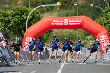 Foto de la maratón P2P de patinaje Pamplona-Puente la Reina.