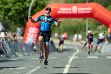 Foto de la maratón P2P de patinaje Pamplona-Puente la Reina.