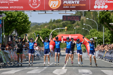 Foto de la maratón P2P de patinaje Pamplona-Puente la Reina.