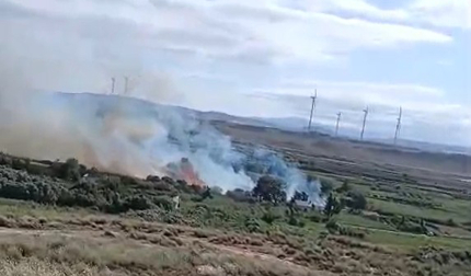 Vídeo del incendio en Corella fruto de la quema de restos de poda