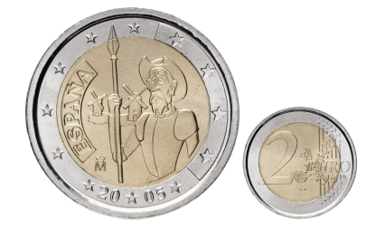 Cara nacional y común de la moneda conmemorativa de España de 2005