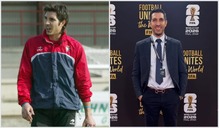Jaime Penedo, en una foto en Tajonar en 2007 y en otra reciente cuando representó a Panamá en el sorteo del Mundial