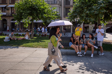 Fotos del intenso día de altas temperaturas en Pamplona