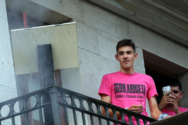El ciclista Igor Arrieta prendió la mecha de las fiestas de Uharte Arakil este viernes, 19 de junio