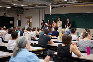 Foto de la OPE de maestros en la Universidad Pública de Navarra.