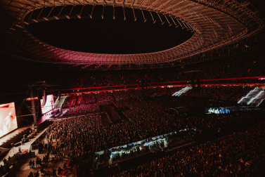 Aspecto que presentaba el estadio de San Mamés durante 'Mitoaroa III'