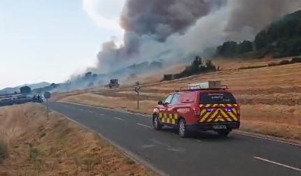 El fuego afectó a una zona entre Maquirriain y Cildoz este jueves, 25 de junio