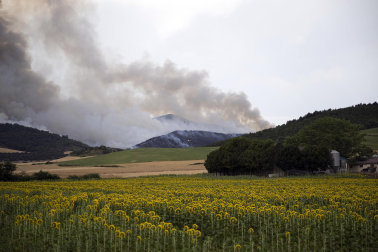 Foto del incendio al norte del monte San Cristóbal