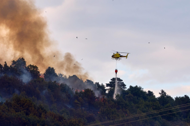 Fotos del incendio en Ezcabarte al norte del monte San Cristóbal