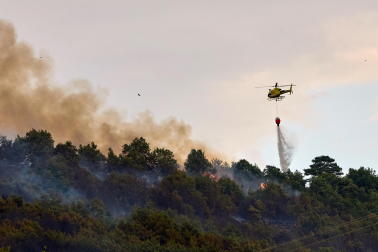 Fotos del incendio en Ezcabarte al norte del monte San Cristóbal
