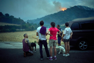 Fotos del incendio en Ezcabarte al norte del monte San Cristóbal. Vista desde Cildoz