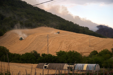 Fotos del incendio en Ezcabarte al norte del monte San Cristóbal. Vista desde Cildoz