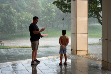 Fotos de la tormenta de este sábado en Pamplona