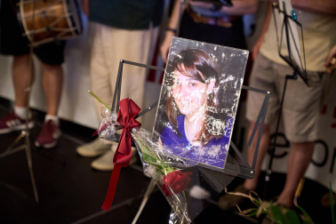 Multitudinario acto en recuerdo de Nagore Laffage en el espacio Geltoki con motivo del 18 aniversario de su asesinato