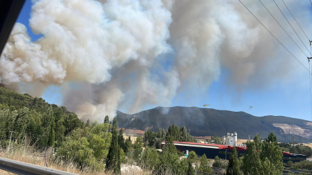 Foto del incendio de grandes dimensiones en Imárcoain.