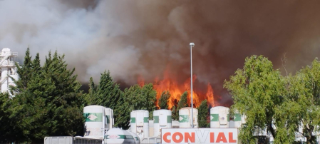 Fotos del incendio de grandes dimensiones en Imárcoain