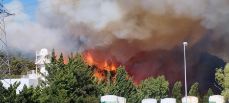 Fotos del incendio de grandes dimensiones en Imárcoain