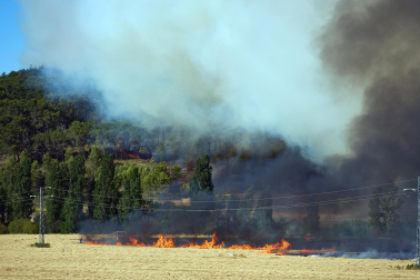 Fotos del incendio de grandes dimensiones en Imárcoain