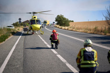 Fotos del incendio de grandes dimensiones en Imárcoain