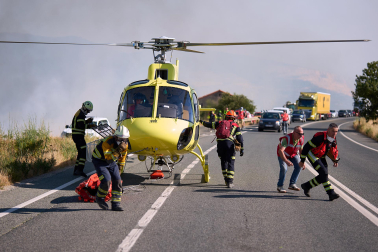 Fotos del incendio de grandes dimensiones en Imárcoain