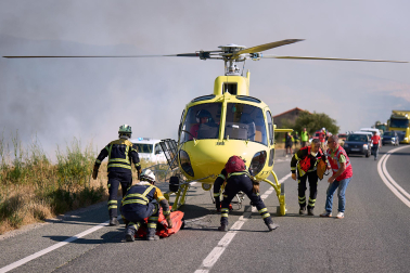 Fotos del incendio de grandes dimensiones en Imárcoain