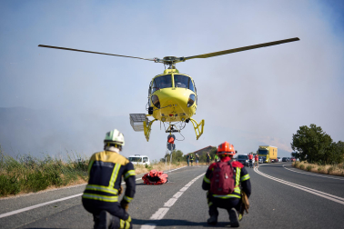 Fotos del incendio de grandes dimensiones en Imárcoain