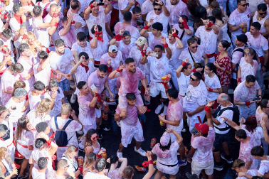 Chupinazo en la plaza del Ayuntamiento