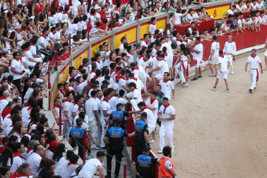 Primer encierro de San Fermín en la Plaza de Toros