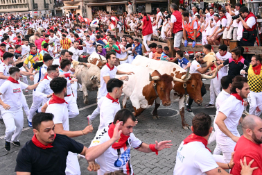 Primer encierro de San Fermín 2026 en Mercaderes.