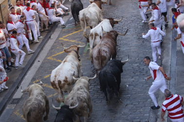 Fotos del primer encierro de San Fermín en Santo Domingo.