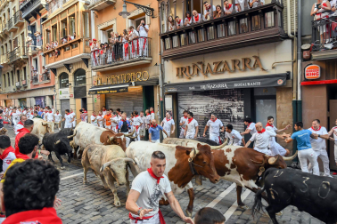 Fotos del primer encierro de San Fermín en Santo Domingo.