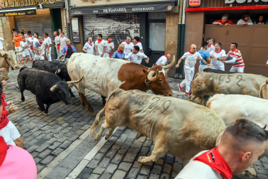 Fotos del primer encierro de San Fermín en Santo Domingo.