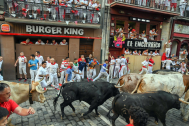 Fotos del primer encierro de San Fermín en Santo Domingo.
