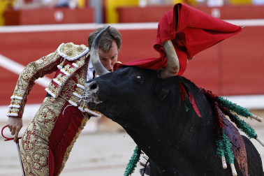Fotos de la corrida del 8 de julio de la Feria del Toro 2026 con toros de la ganadería Cebada Gago para los diestros David Galván, Román y Manuel Diosleguarde