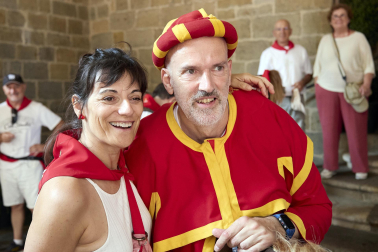 Foto de la salida de la Comparsa de Gigantes y Cabezudos este 9 de julio de San Fermín 2026