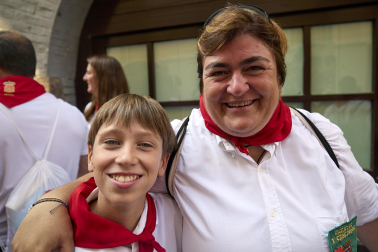 Foto de la salida de la Comparsa de Gigantes y Cabezudos este 9 de julio de San Fermín 2026
