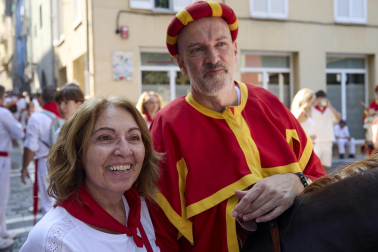Foto de la salida de la Comparsa de Gigantes y Cabezudos este 9 de julio de San Fermín 2026